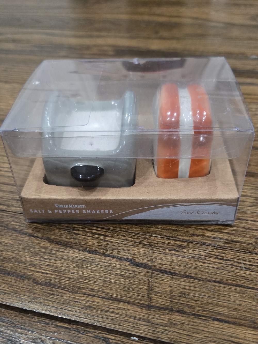 World Market Toaster Toast Salt and Pepper Shakers New
